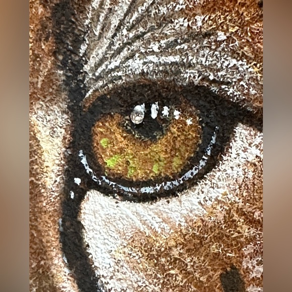 Berman Buckskin vintage long fringe suede vest handpainted cheetah flowers sz SM - Picture 6 of 16